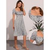 Allegra K Women's Sweetheart Neck Smocked Back Ruffled Hem Floral Dress - 2 of 4