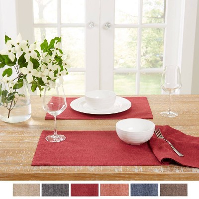 13" X 17.5" Fabric Placemat 4pc Set Claret - Town & Country Living