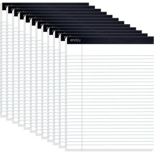 Enday Legal Pads 8.5 x 11 Inch, (12 Pack) 50 Sheets per Notepad, Note Pads, Legal Ruled Writing Pad with Perforated Pages - 1 of 4