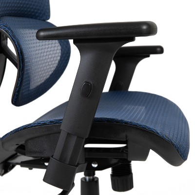 Contemporary High-Back Swivel Mesh Office Chair with Adjustable Arms in Black