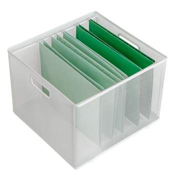 10" x 14" x 13.25" Mesh Crate File Box White - Brightroom™