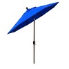 9' x 9' Aluminum Push Button Tilt Crank Sunbrella Patio Umbrella Blue - California Umbrella: Outdoor, Wind Vent, UV Protection - 3 of 4