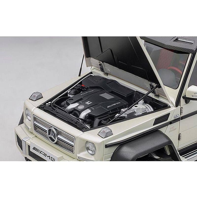 Mercedes Benz G63 AMG 6x6 Designo Diamond White with Carbon Accents 1/18 Model Car by Autoart, 3 of 5