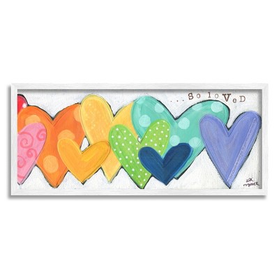 Stupell Industries Patterned Hearts So Loved Framed Giclee