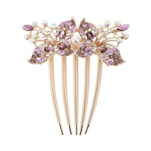 Unique Bargains Women's Two Flowers Hair Insert Comb 1 Pc - 1 of 3