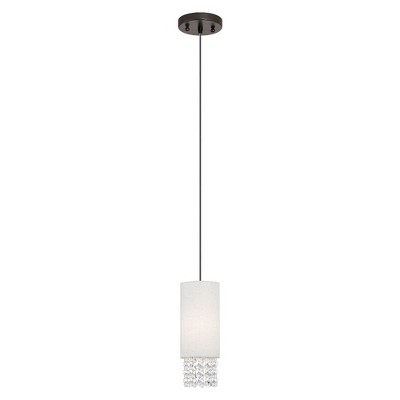 Carlisle English Bronze Mini Pendant with Crystal Accents