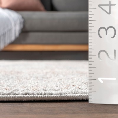 Elegant Gray Floral 62''x26'' Synthetic Easy-Care Area Rug