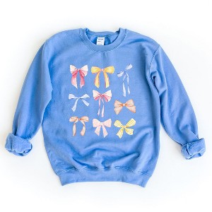 Simply Sage Market Women's Graphic Sweatshirt Coquette Bow Chart - 1 of 3