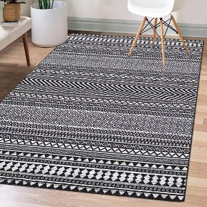 Coucheta Modern Geometric Area Rug Machine Washable Non-Slip Low Pile Carpet for Living Room Bedroom,  Multi-Color & Size - 1 of 4