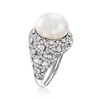 Ross-Simons 12.5-13mm Cultured Pearl and 1.50 ct. t.w. White Topaz Ring in Sterling Silver - 3 of 4