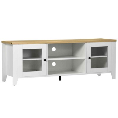 Modern TV Stand Entertainment Center with Shelves and Cabinets for Flatscreen TVs up to 60" for Bedroom and Living Room