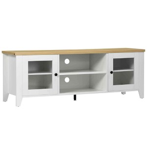 Modern TV Stand Entertainment Center with Shelves and Cabinets for Flatscreen TVs up to 60" for Bedroom and Living Room - 1 of 4