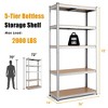 Costway 1/2/3/4PC Adjustable 36''x72'' Heavy Duty 5 Level Garage Tool Shelf 2000lbs Silver - 2 of 4