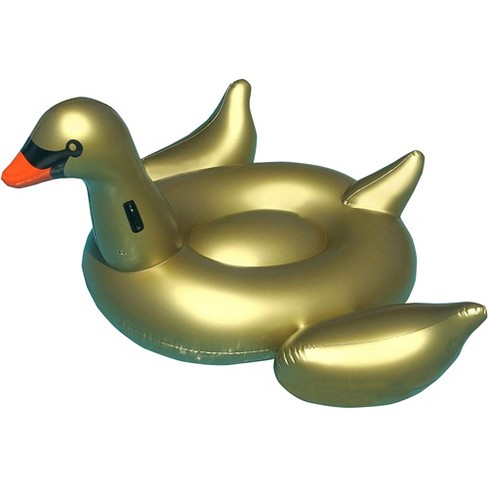 Details about   Kids Adult Giant Gold Swimming Ring Swan Pool Float Mattress Ride-on Pool Toy 