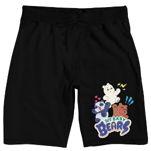 We Baby Bears Series Logo Men's Black Graphic Sleep Shorts - 1 of 4