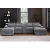 TiramisuBest Modern Luxe Modular Sectional Sofa with Built-in Console, USB Ports, Reclining & Ottomans for Living Room, Dark Gray - 2 of 4