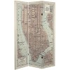 6" Double Sided Map of New York Canvas Room Divider Gray - Oriental Furniture: Folding Privacy Partition, No Assembly Required - 3 of 4