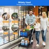Collapsible Shopping Cart with Wheels, 198 LBS Capacity Portable Grocery Cart with Removable Storage Crate, 2 Tier Utility Cart for Home - 3 of 4