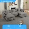 Mjkone 113'' U-Shaped Modular Sectional Sofa, 5-Seat Cloud Couch with 2 Ottomans, Modern Chenille Sofa Sleeper Deep Seat Couches - 2 of 4