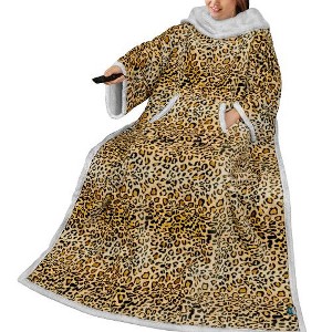PAVILIA Wearable Blanket with Sleeves and Foot Pockets, Fleece Warm Snuggle Pocket Sleeved Throw for Women Men Adults - 1 of 4