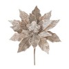 Beaded Silver Poinsettia Flower Stem (Set of 2) - 2 of 3