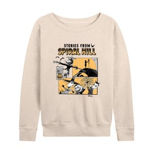 Women's - Disney - The Nightmare Before Christmas Lightweight French Terry Wide Neck Long Sleeve Shirt - 1 of 4