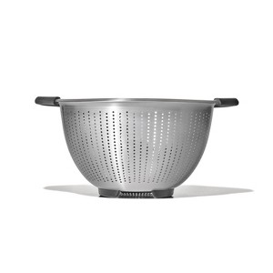 OXO 5 Qt Stainless Steel Colander: Dishwasher-Safe Strainer for Pasta & More, Clear, 11.7" Width - 1 of 4