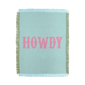 socoart HOWDY blue pink Woven Throw Blanket - Deny Designs - 1 of 4