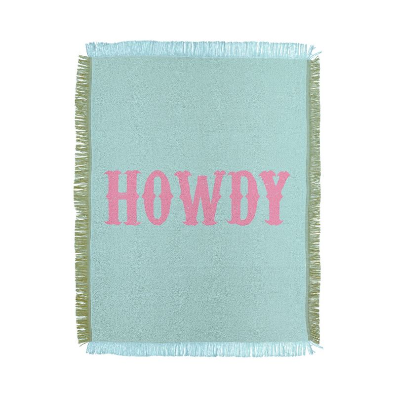 socoart HOWDY blue pink Woven Throw Blanket - Deny Designs, 1 of 8