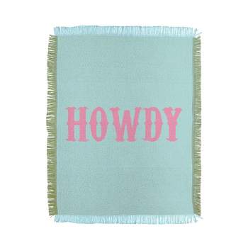 socoart HOWDY blue pink Woven Throw Blanket - Deny Designs
