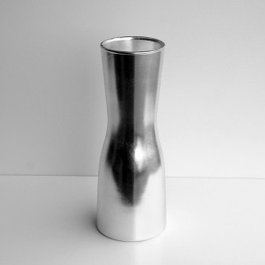 Slickblue 12" Mouth Blown Hourglass Bud Vase – Hand Gilded with Distressed Finish in 2 different color - 1 of 4