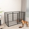Whisen 31.7"H 6-Panel Pet Wire Fence & Pet Exercise Pen with Automatic Gravity Lock Gate, Floor Protection and Configurable Shape - Black - 2 of 4