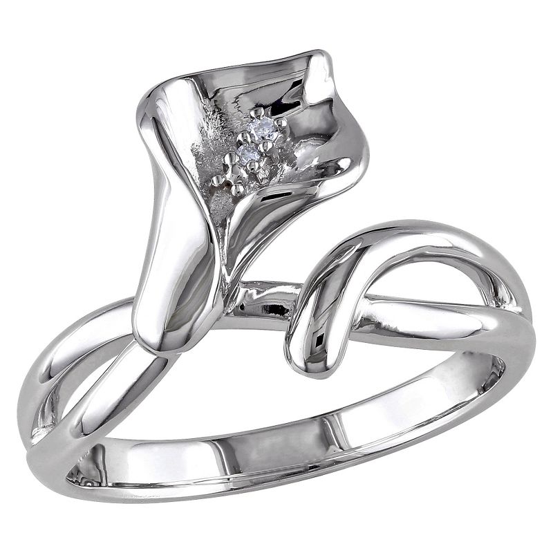 0.011 CT. T.W. Diamond Calla Lily Ring in Sterling Silver (GH) (I1:I2), 1 of 5