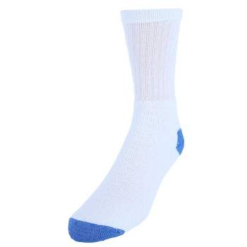 CTM Men's Casual and Comfortable Colored Heel and Toe Crew Socks (4 Pack)