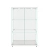 INFURNIC Decorative Bookshelf Modern Glass Display Cabinet with 2 Doors and 3 Shelves for Living Room, White, 32.09"*14.37"*47.9" - 3 of 4