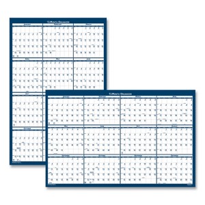 Recycled Yearly Reversible Wall Calendar Non-Laminated, 24 x 37, White/Blue Sheets, 12-Month (Jan to Dec): 2026 - 1 of 3