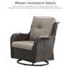 POCASSY 6 Piece Patio Furniture Set with Fire Pit, All Weather Wicker Rattan Patio Sofa Couch Set with Swivel Patio Chair and 50000BTU Square Fire Pit - 2 of 4