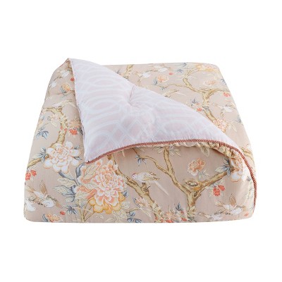 King Pink Cotton Reversible Comforter Set with Trim