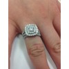 Pompeii3 2 cttw Diamond Cushion Double Halo Engagement Wedding Ring Set 10k White Gold - Size 10 - 3 of 4