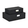 Cheung's Vyrna Doily Pattern Set of 2 Storage Boxes with Silver Handles - Black - 3 of 4