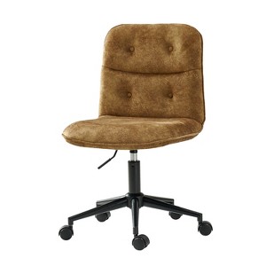 Andy Mid-century Modern Upholstered Armless Swivel Task Chair with Tufted Back |Artful Living Design - 1 of 4