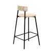 PAGED Counter Stools Set of 2 Handwoven Paper Rope Bar Stools Round Dining Chairs with Metal Frame for Pub, Dining Room, Creamy White - 4 of 4