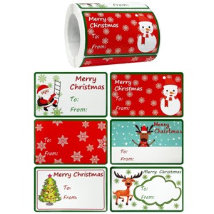 Wrapables Christmas Sticker Labels, Christmas Holiday Adhesive Gift Tags for Gifts & Stationery, Reindeer - 1 of 4