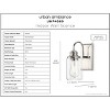 Urban Ambiance Luxury Vintage Wall Sconce 9.875''H x 4.5''W,  Brushed Nickel Finish,  Hedland Collection, UHP4060 - 3 of 4