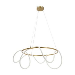 YIYIBYUS Modern LED Pendant Light with Adjustable Height, Warm Light, 3500K - 1 of 4
