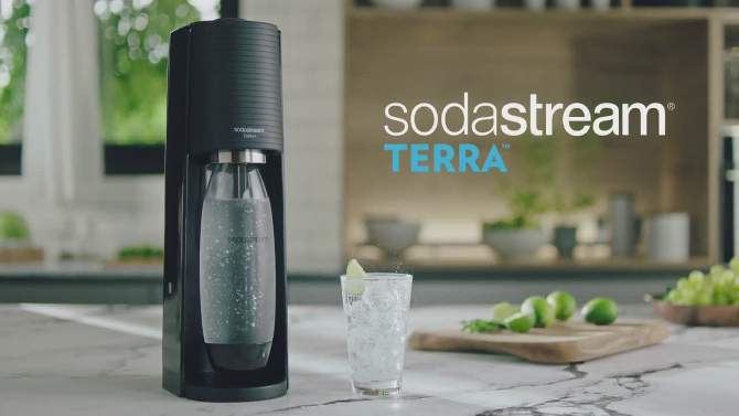 SodaStream Terra Sparkling Water Maker with Extra CO2 Cylinder and Carbonating Bottle, 2 of 8, play video