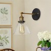 Dewdrop Industrial Wall Sconce Light with Clear Glass Shade, Vintage Brass and Black Wall Light Fixture - 2 of 4