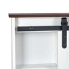 Okak Farmhouse 43.3" Wide Dressing Table with Hair Dryer Holder Vanity Desk with Makeup Drawer and Cabinet for Bedroom - 4 of 4
