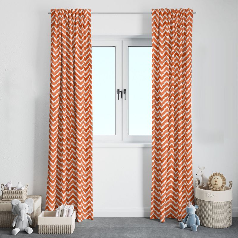 Bacati - Mix N Match Orange Chevron Curtain Panel, 3 of 5