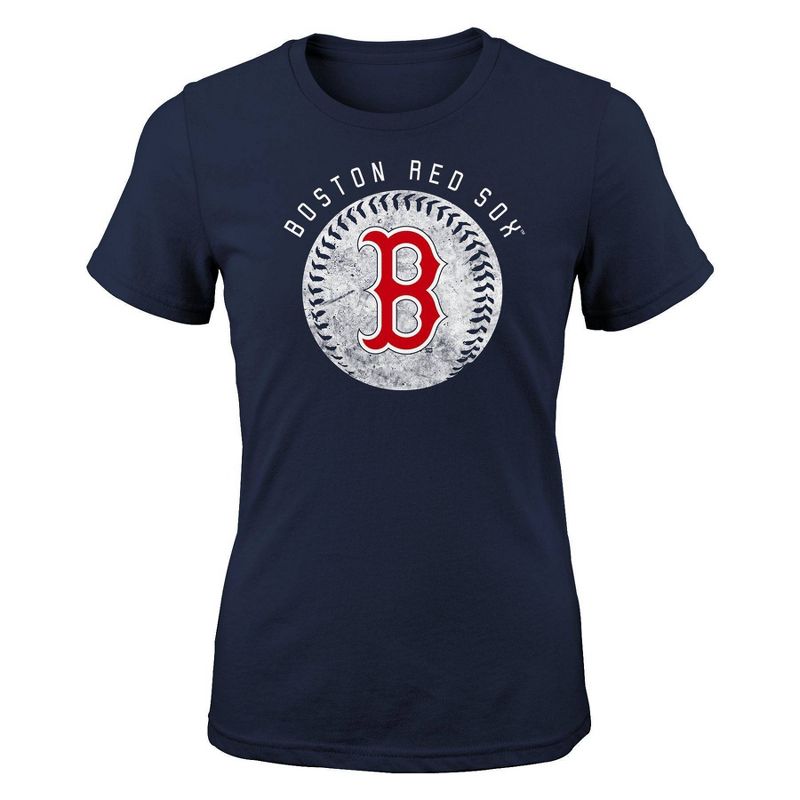 MLB Boston Red Sox Girls&#39; Crew Neck T-Shirt, 1 of 2
